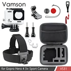 Аксессуары Vamson для GoPro 30 м водонепроницаемый чехол для корпуса головной ремень штатив маленькая коробка для Go pro Hero 3 + 4 Спортивная камера VS31