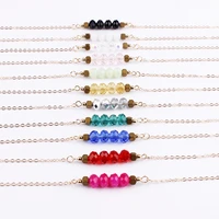 new summer design minimalist faceted glass beads necklaces for women dainty creatively bar necklaces for unique girl gift
