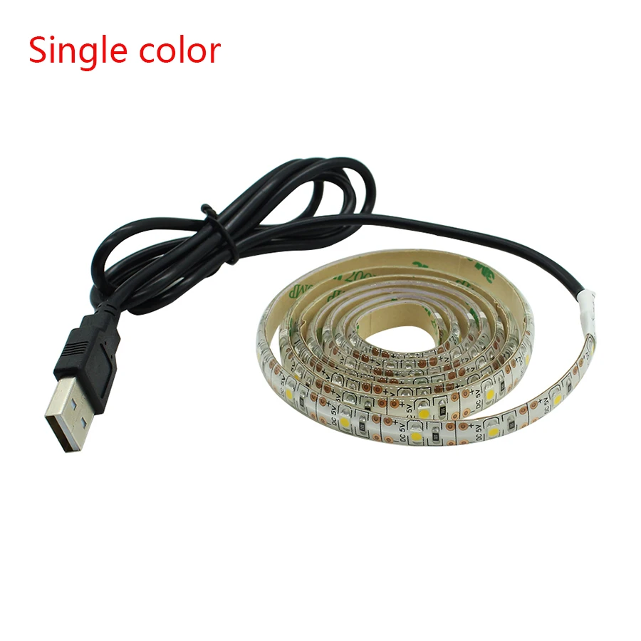 50CM 1M 2M 3M 4M 5M USB LED Strip Light DC 5V 3528 SMD IP65 Waterproof RGB Flexible tape ribbon TV Background Lighting | Освещение