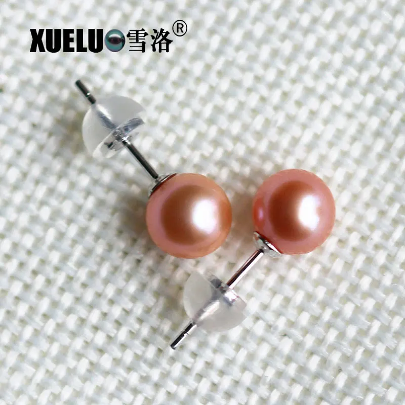 Серьги гвоздики XUELUO из серебра 925 пробы с натуральным пресноводным