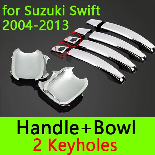 Для Suzuki Swift 2004-2013 Аксессуары хромированные покрытия для дверных ручек 2005 2006 2007 2008 2009 2010 2011 2012 стайлинга автомобилей наклейки - Цвет: HandleBowl 2 Keyhole