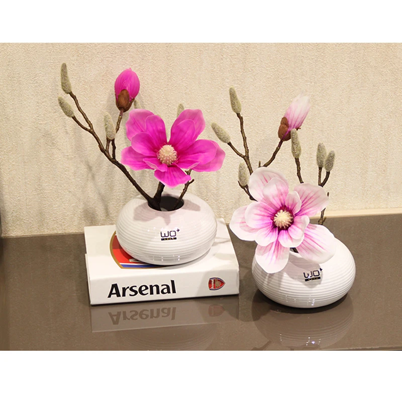 Белая ваза современная столешница набор из искусственная Магнолия цветов в