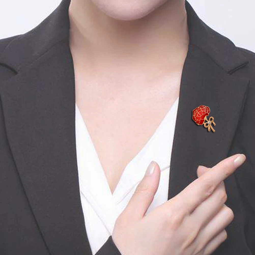 MUSEYA Fashion Elegant Carnation Flower Brooches Brooch Pin Breastpin Jewelry Accessories Gift for Women Girls (Red) | Украшения и