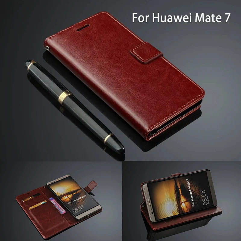 Откидная крышка для huawei mate 7 Чехол Ультра тонкий держатель карты Телефон кожаный