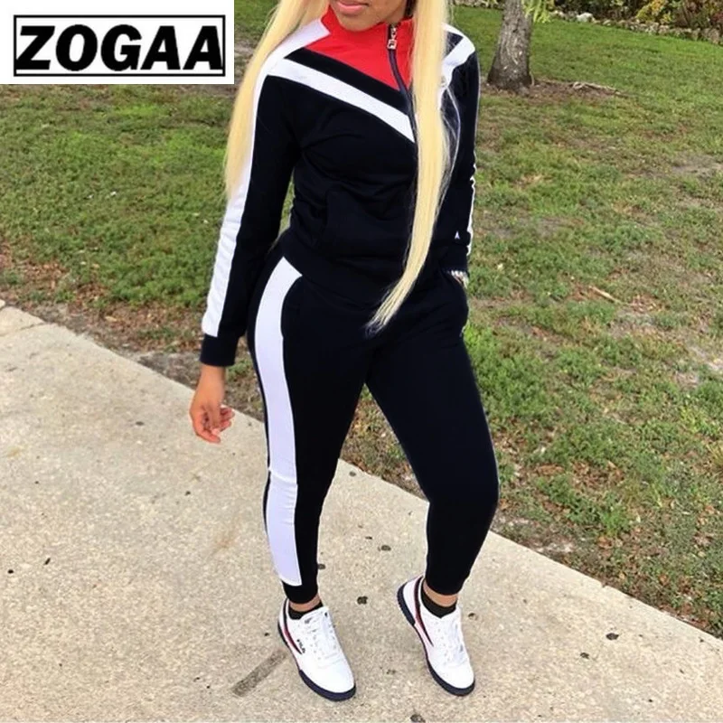 ZOGGA 2 шт. женская спортивная одежда повседневная с длинным рукавом весенний