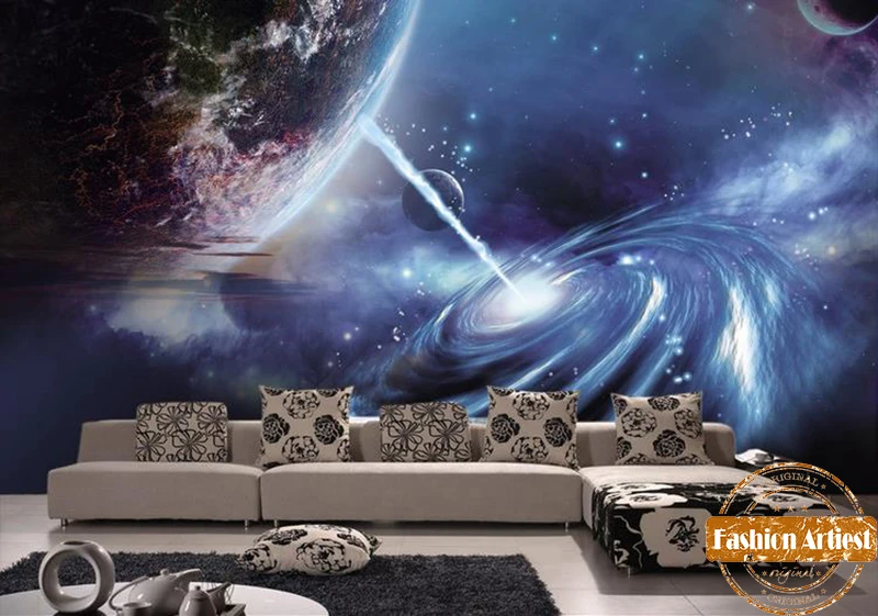 3d обои на заказ Настенные звезда космоса Вселенная звездное ремесло ТВ диван
