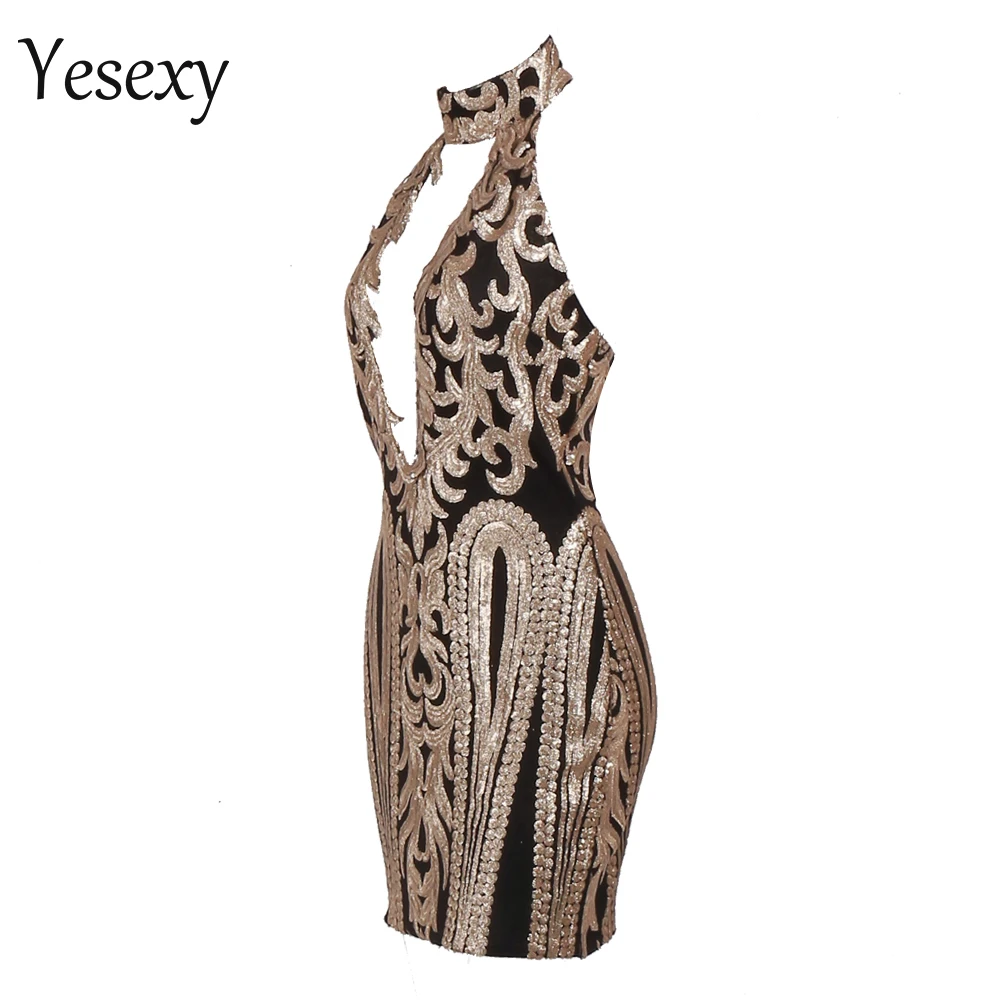 Yesexy 2019 женское сексуальное платье с открытыми плечами бретелькой через шею