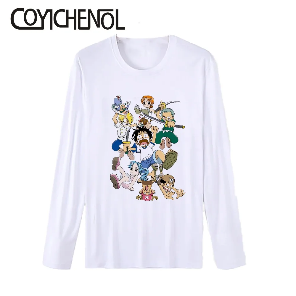 Постер для альбома one piece Аниме Обезьяна D Luffe с круглым вырезом модал топ принтом