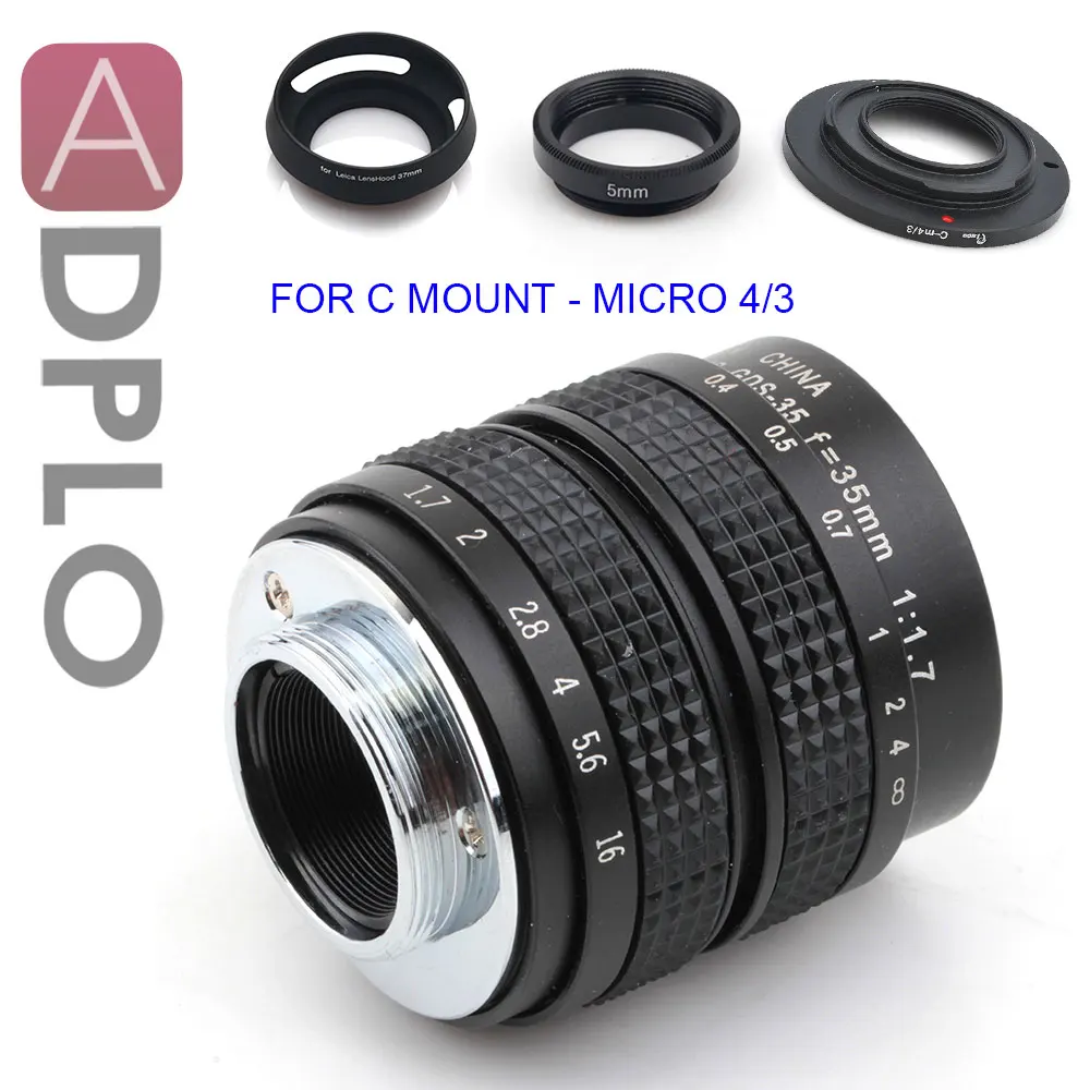 

ADPLO 35mm f/1.7 for MICRO 4/3 Nikon 1 Pentax Q Nex Fuji FX for EOS M CC TV Lens + 3 GIFT OM-DE-M10 II E-M5 II E-M1 E-M5 E-M10