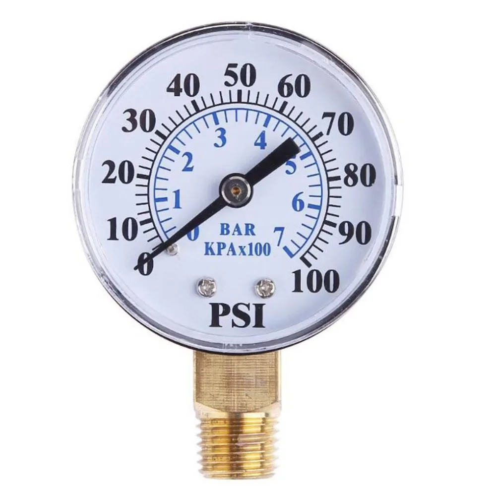 Инструменты 0 100psi 7bar 1/8 дюйма NPT лицевая сторона Манометр с креплением циферблат