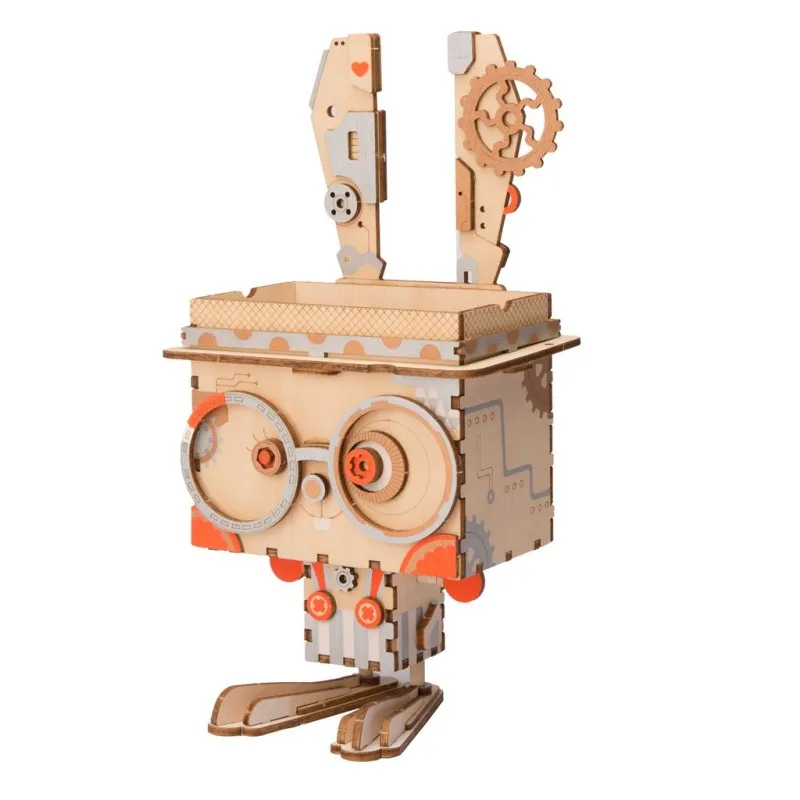 3D Деревянный робот игра-головоломка DIY Креативный цветочный горшок модель