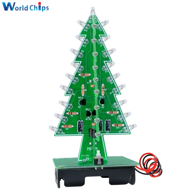 3D Christmas Tree DIY Kits 7 Colors Light Flash LED Circuit Christmas Trees LED Christmas Decoration Christmas Gift DIY Kits