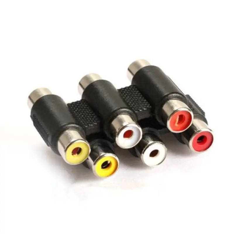 

3 RCA Triple AV Audio Video Female To Female Coupler Adapter Joint 2Pcs Connector