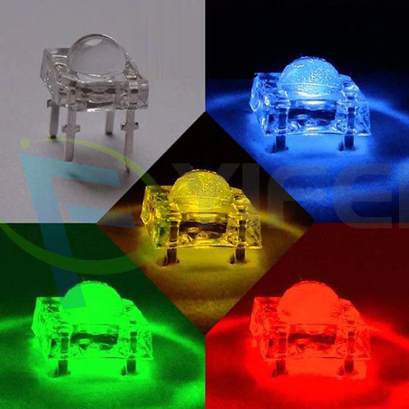 50 шт. светодиодный 5 мм RGB Piranha общий катод анодные светодиоды s 4 pin купол широкий