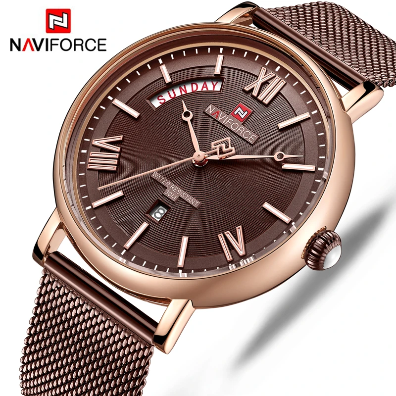 NAVIFORCE мужские часы Топ люксовый бренд Модные Простые кварцевые повседневные