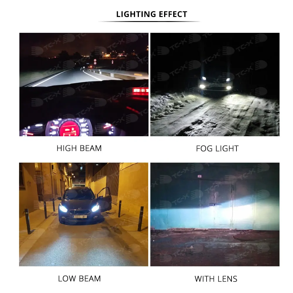 TC-X H7 LED 6000K EMC Car Light Conversion Kit Play and Plug H11 9006/HB4 880/H27 9005/HB3 H4 Hi/Lo 12V Led Headlight Bulbs | Автомобили и