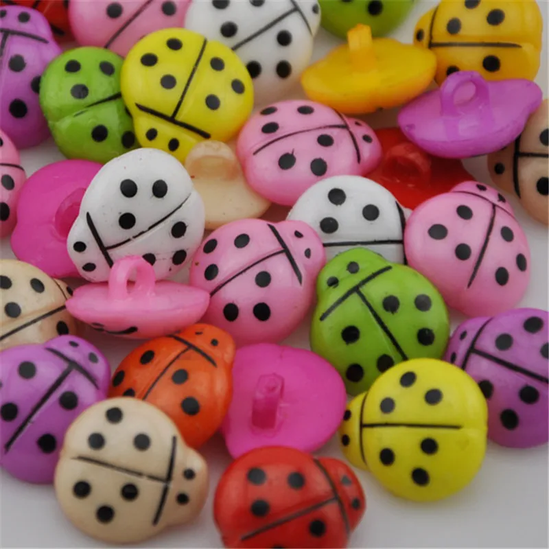 100 шт. пластиковые пуговицы с божьей коровкой 18 мм|button oyster|button head hex screwbutton motorcycle |