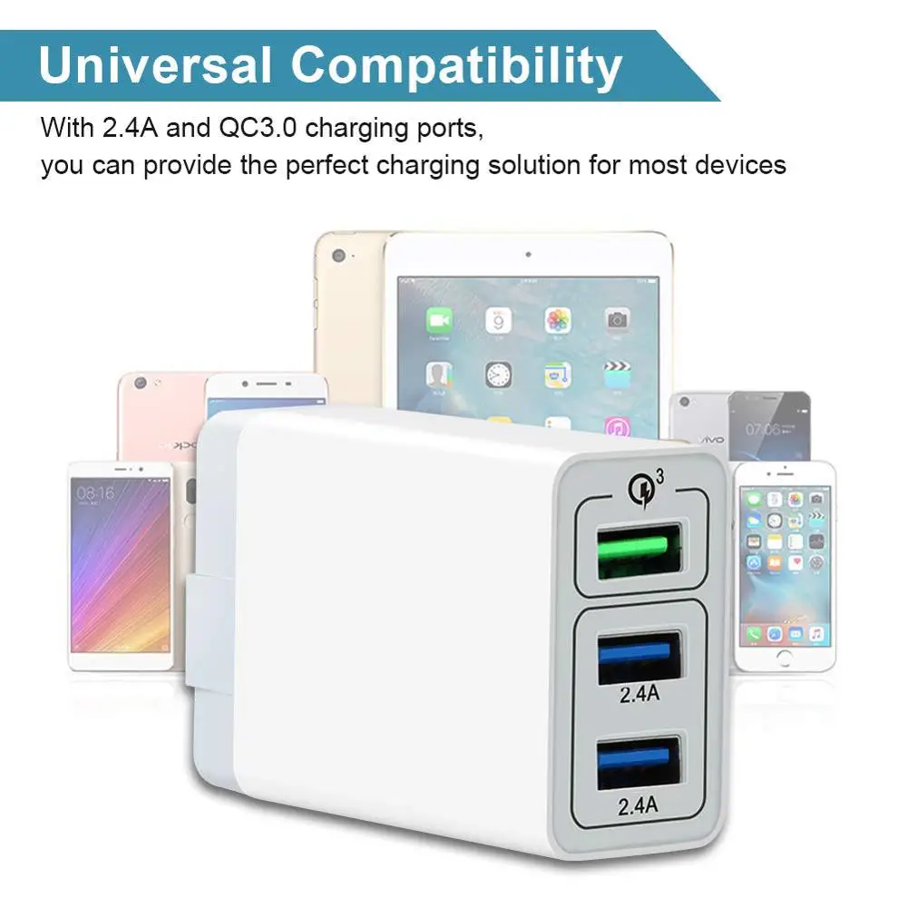 Универсальное быстрое зарядное устройство USB 30 Вт 3 0 5 в 4A для Iphone 7 8 EU US Plug