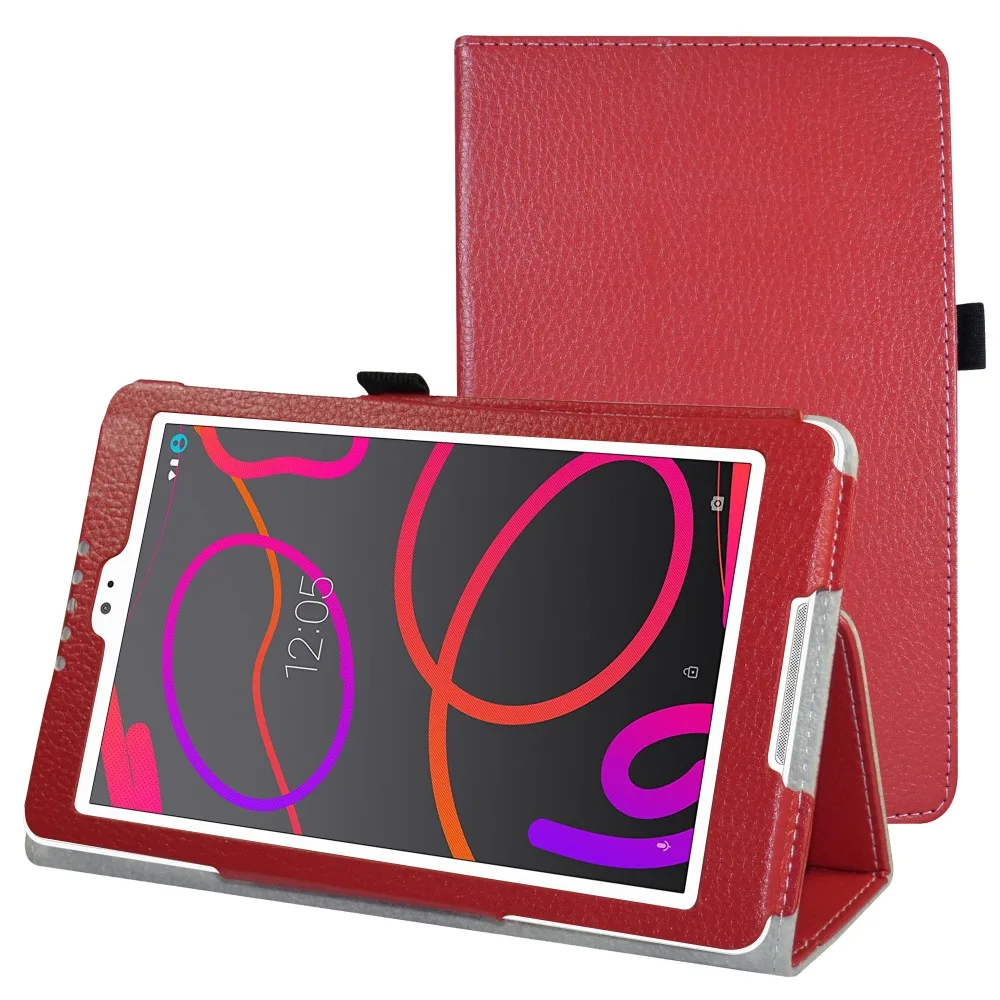 

Folio Stand Cover Magnetic Flip PU Leather Shockproof Case For 8" BQ Aquaris M8
