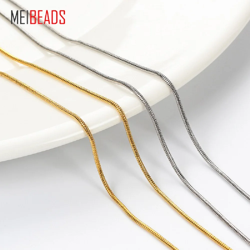 

Цепочка MEIBEADS 5 шт./лот, покрытая змеей, ожерелье, цепочка с застежкой-лобстером, железная Серебряная цепочка 46 см, ювелирные цепи EY4936
