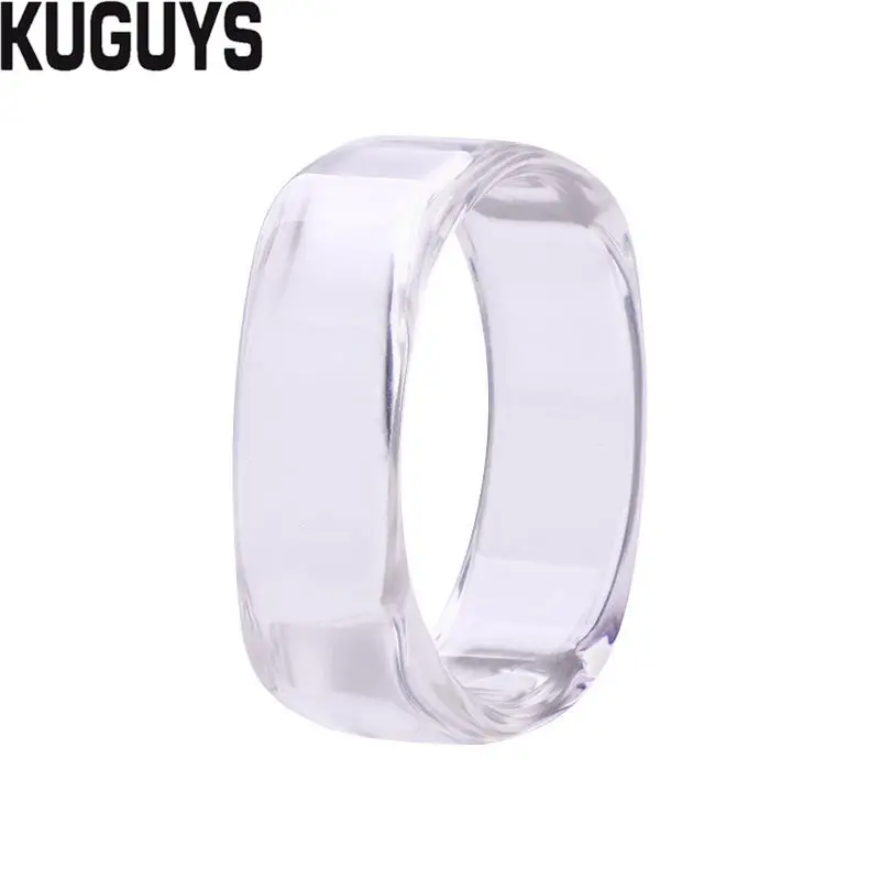 CLEAR KUGUYS модные ювелирные изделия из смолы красочные прозрачные широкие браслеты для женщин квадратный минимализм Большой браслет трендовые аксессуары - Окраска металла: CLEAR