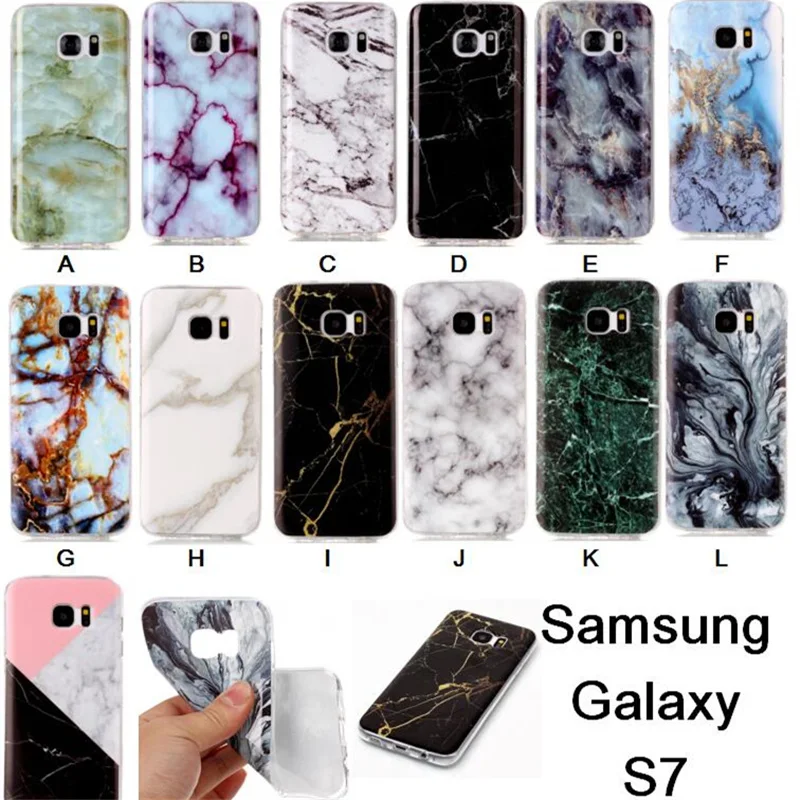 Чехол для Samaung Galaxy S7 Edge 2017 новое поступление мраморный камень цветной Мягкий