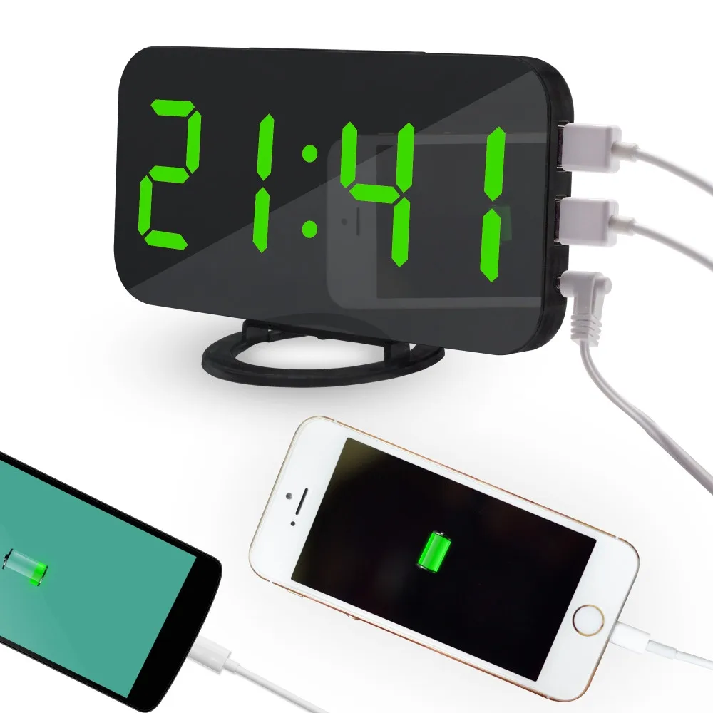 2019 новые модные светодиодные цифровые часы-будильник с usb-портом для зарядного