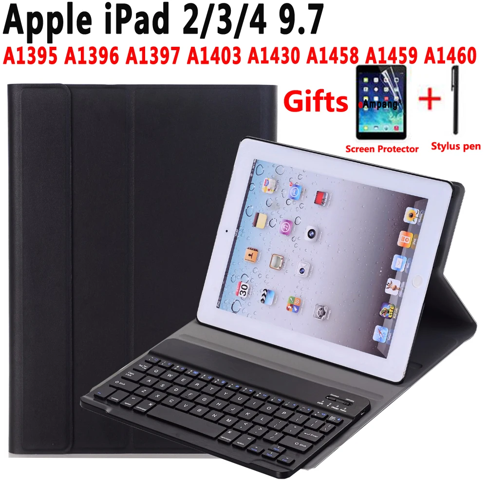 Чехол для клавиатуры Apple iPad 2 3 4 iPad2 9 7 A1395 A1396 A1403 A1416 A1430 A1458 A1460 чехол + пленка