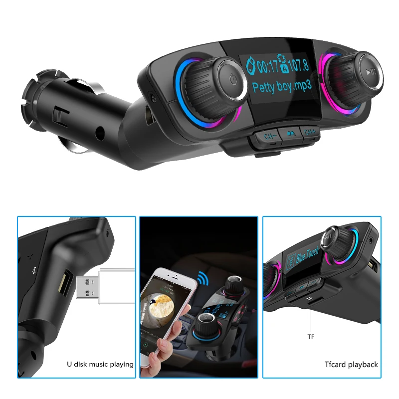 ANLUD FM передатчик Aux модулятор Bluetooth Handsfree Car Kit автомобильный аудио mp3 плеер с умным