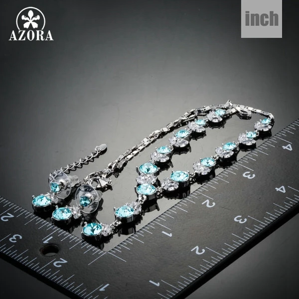 Азора цветок с светильник синий Stellux ожерелье подвеской настоящими Австрийскими