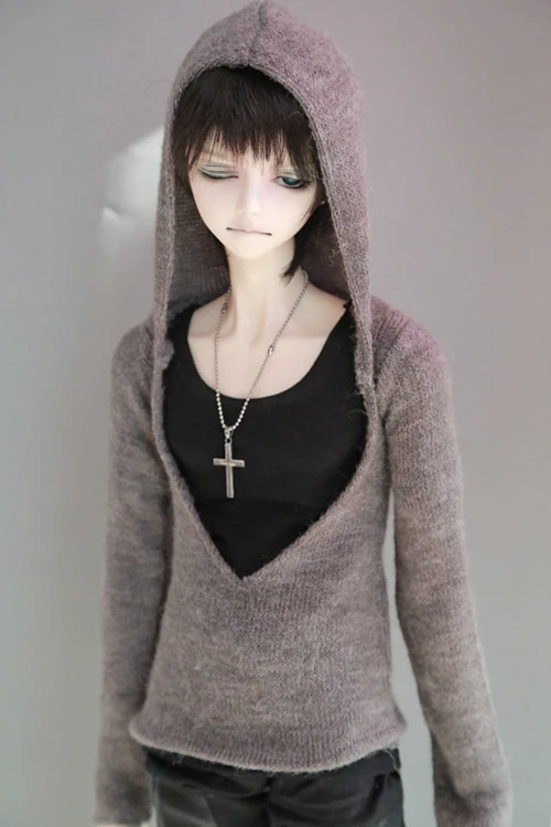 Модная толстовка с V-образным вырезом + черный жилет для BJD 1/4 MSD 1/3 SD17 Одежда кукол