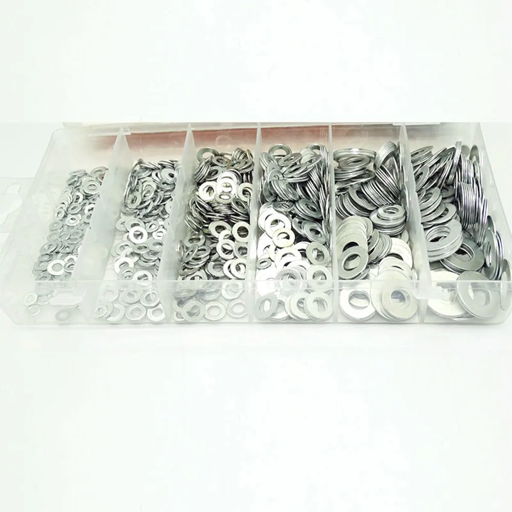 900Pcs Metal Flat Washer Assortment Gasket Ring Sheet Assorted Washers Steel M3 M4 M5 M6 M8 M10 ZK186 | Обустройство дома