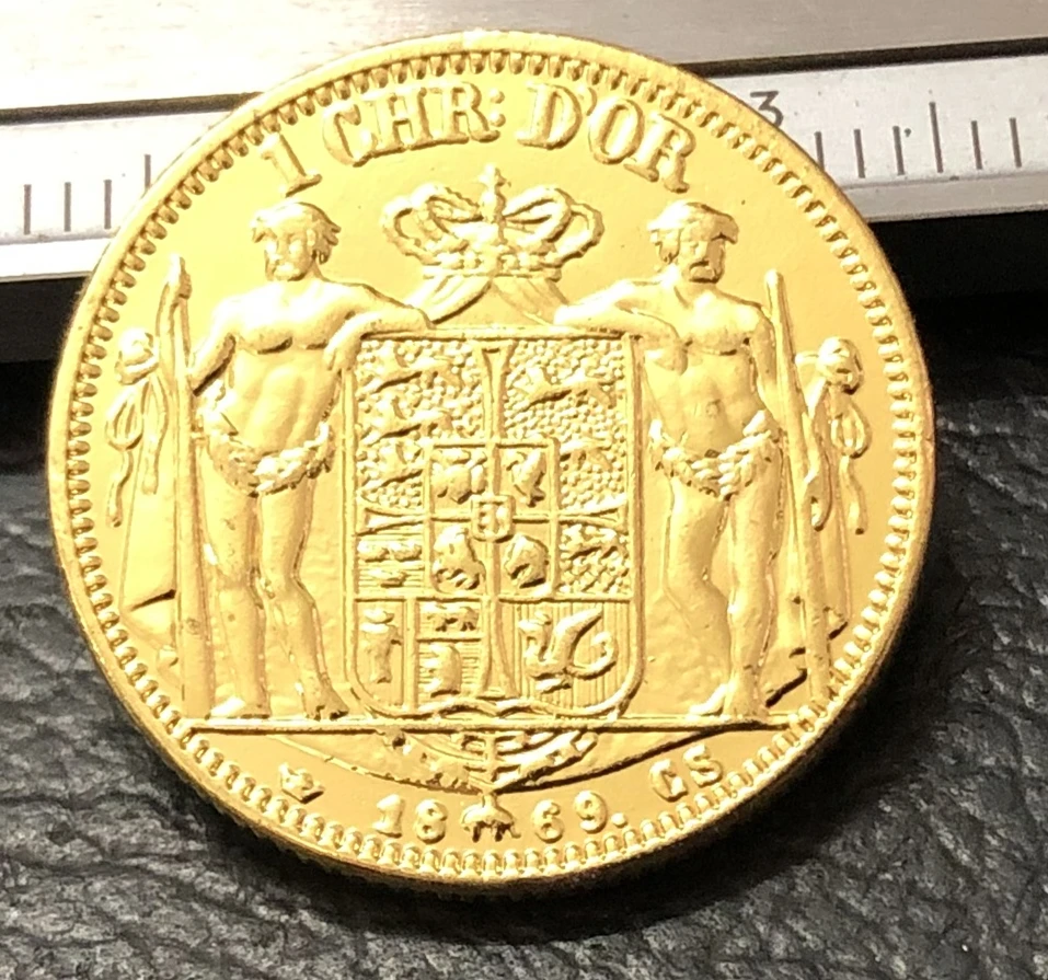 1869 ДАНИЯ 1 христиане 22K позолоченная копия монеты|coin coins|coin goldcoin copy |
