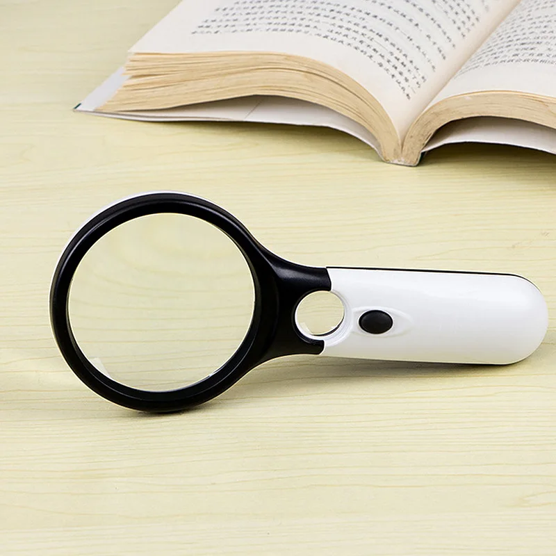 

AIMOMETER 45X Handheld 3 LED Light Magnifier Reading Magnifying Glass Lens Jewelry Loupe