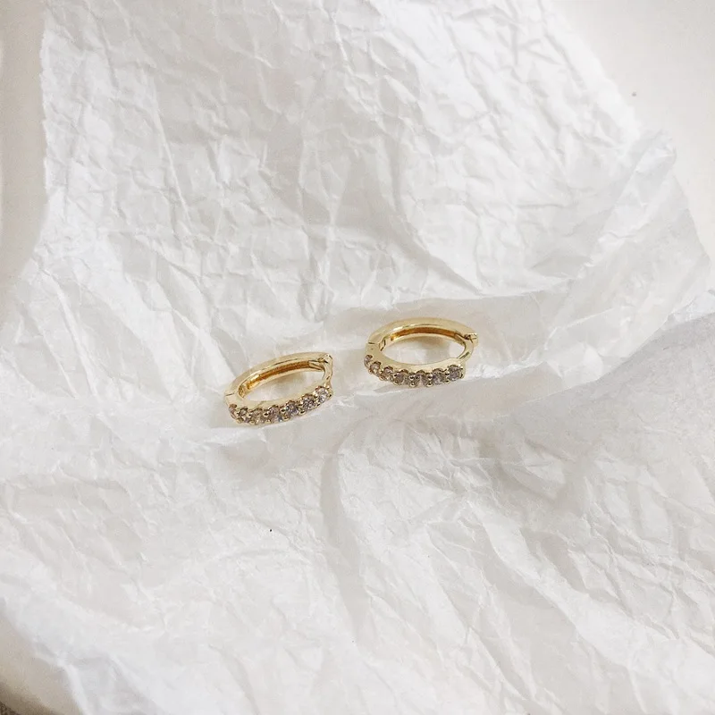 Маленькие женские серьги-капельки с фианитом WTLTC Chic тонкие мини-серьги для хряща