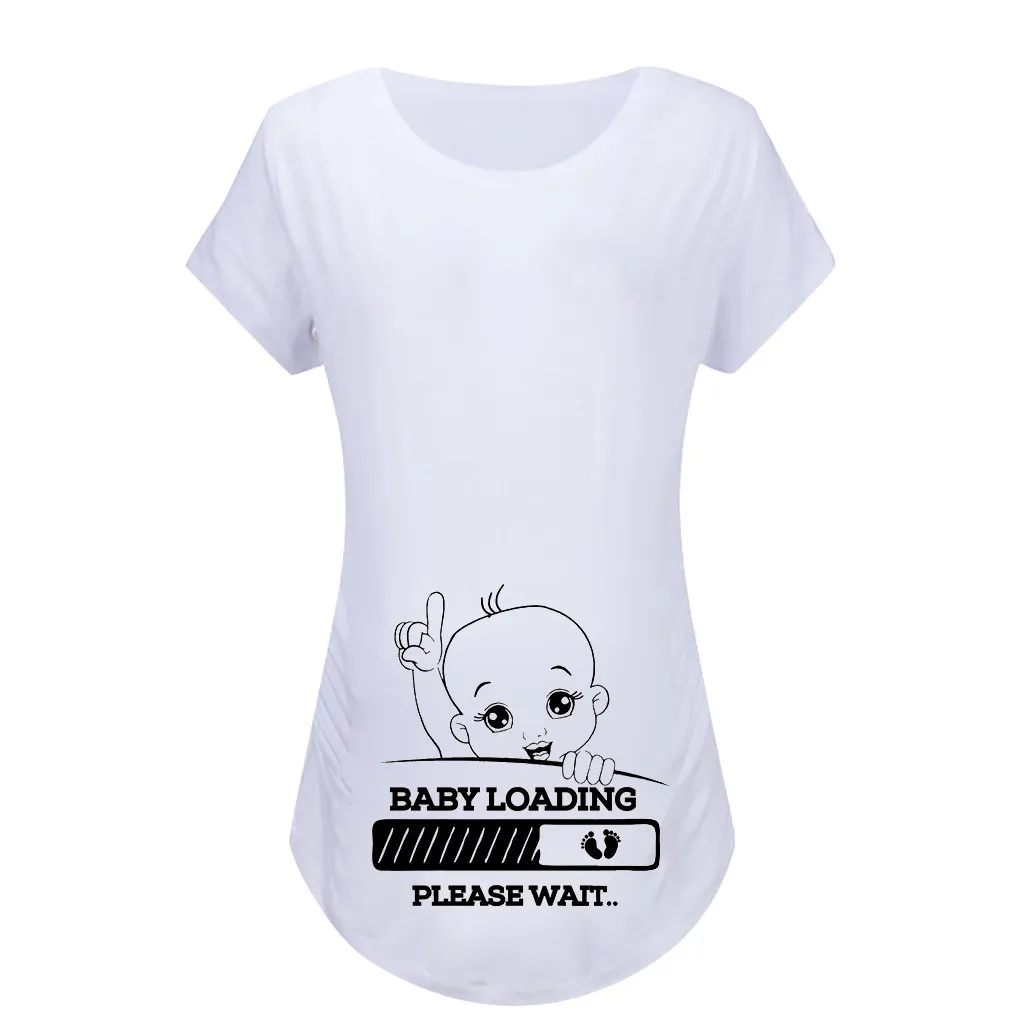 Women Maternity Blouse Short Sleeve Cartoon Print Tops T-shirt Pregnancy Clothes Tee Shirt Femme Enceinte Summer | Мать и ребенок