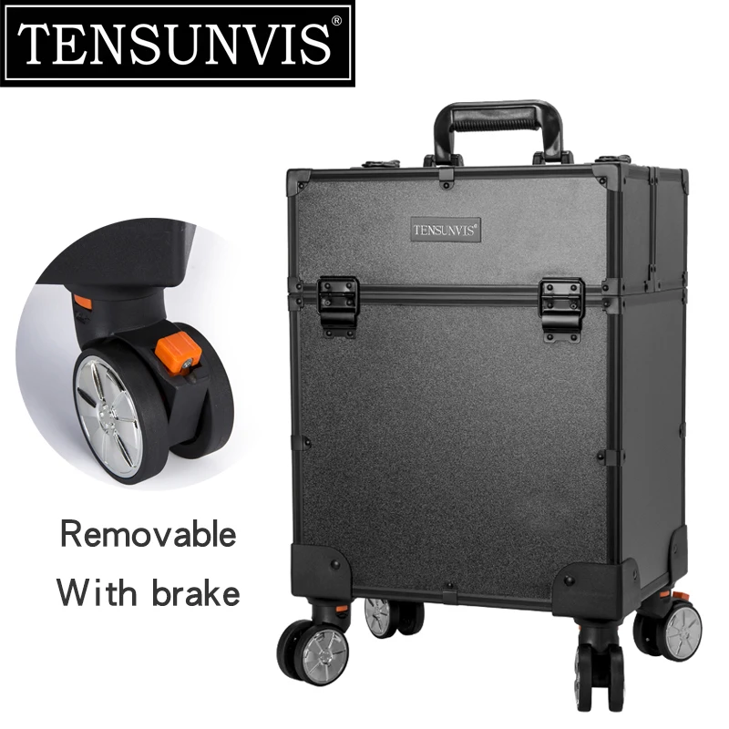 TENSUNVIS Black 4 Rolling Wheel MDF художественный Макияж Косметический Поезд Чехол