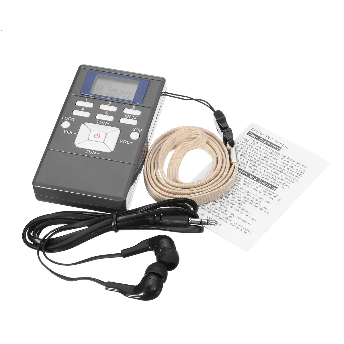 New Portable Mini Frequency Modulation Radio FM Digital LED Signal Processing Receiver With In- Ear Earphone 3.5mm | Электроника