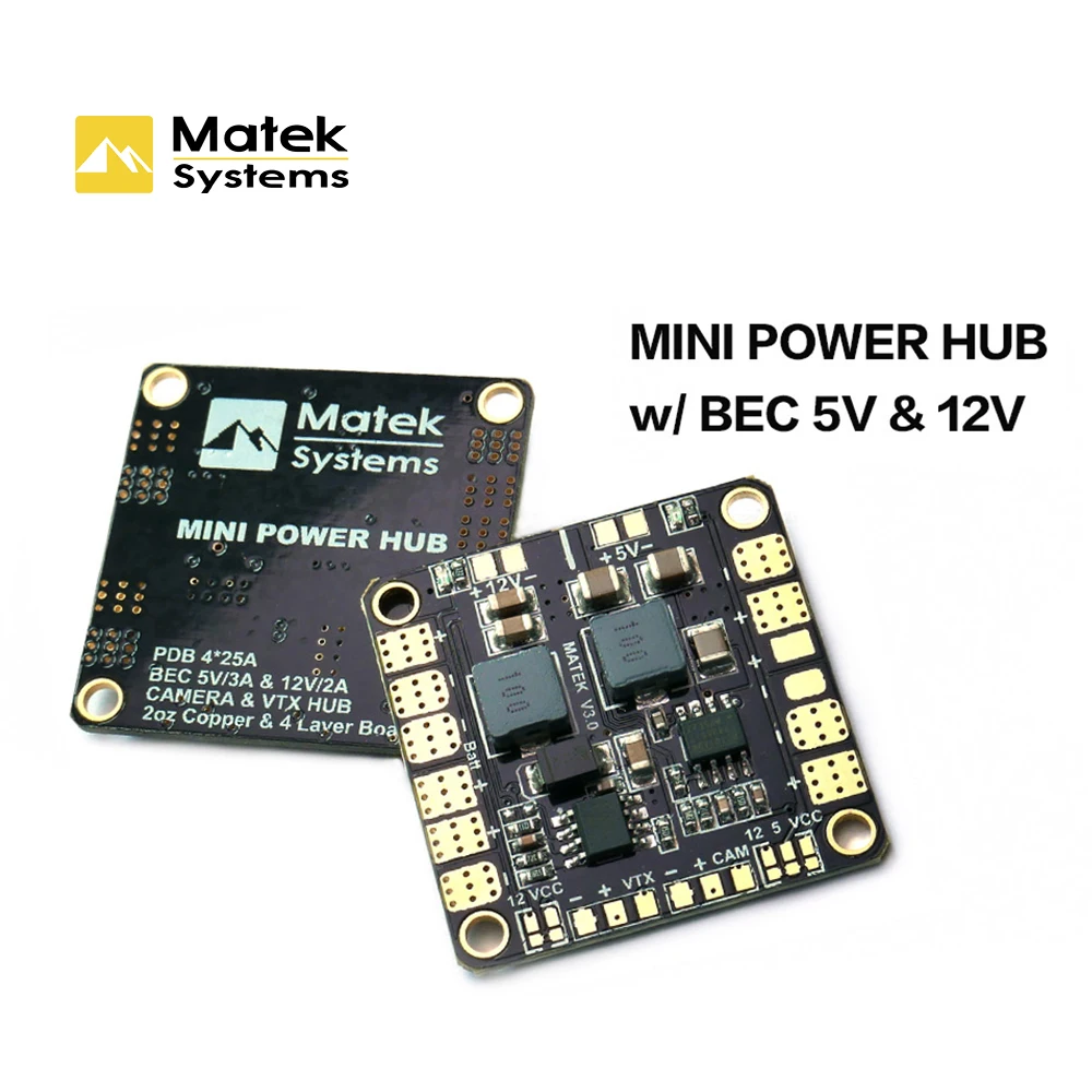Оригинальный мини-хаб matek System распределительная плата с BEC 5 В и 12 для