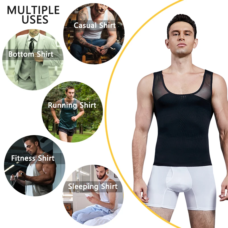 VASLANDA мужской корректор фигуры для похудения, жилет для осанки, компрессионное Корректирующее белье для живота, пояс для талии, тренировочный корсет для контроля за животом, нижнее белье