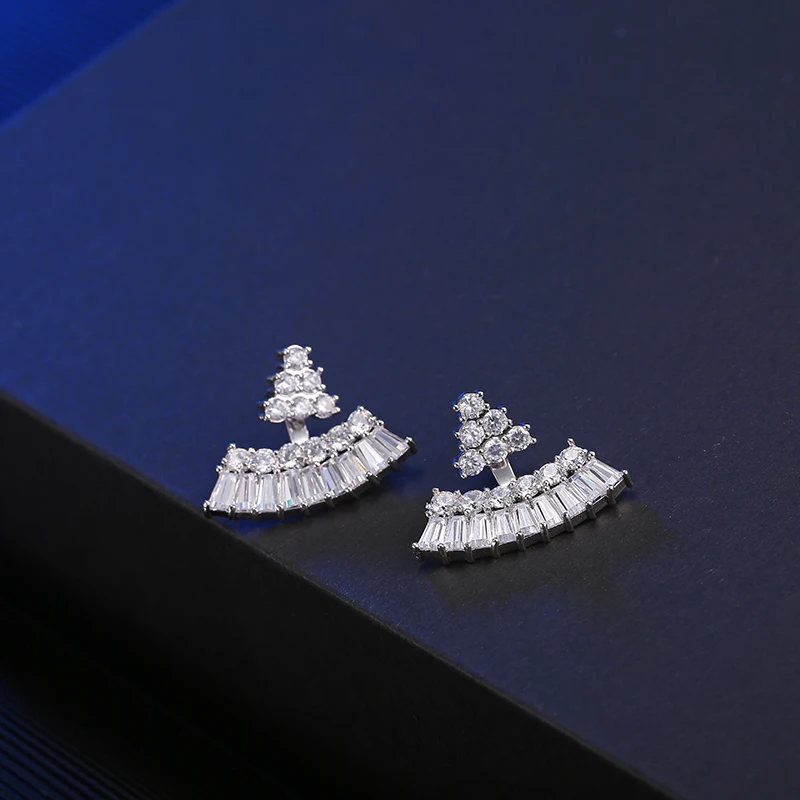 Женские Треугольные Серьги гвоздики с прозрачным фианитом|triangle stud earrings|stud earringsstud
