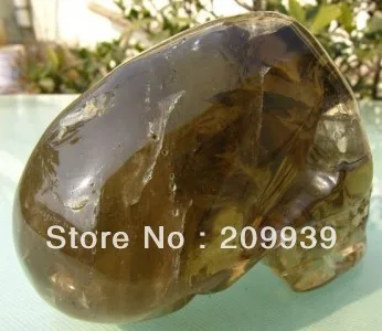 huij 00261 Natural Smoke Quartz crystal Carved Skeleton Healing SKUll Special discount 40% |