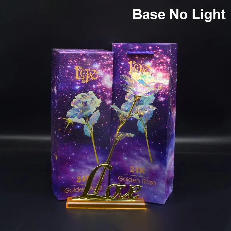 1 шт. светящаяся Роза Galaxy Rose с надписью Love Base | Дом и сад