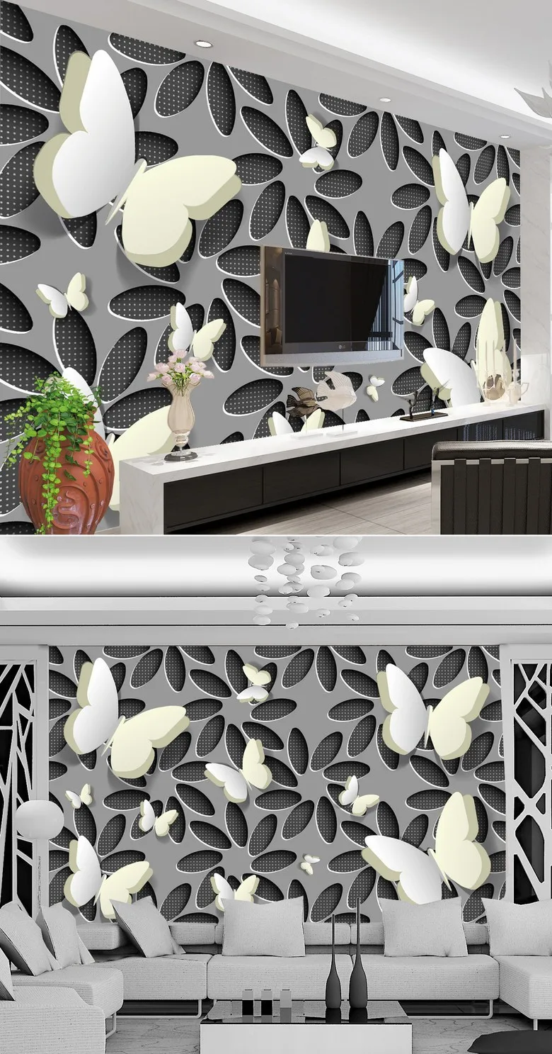 Beibehang большой заказ обои 3D бабочка цветок Мода фон стены на заказ 3d Фото Обои номер Фреска