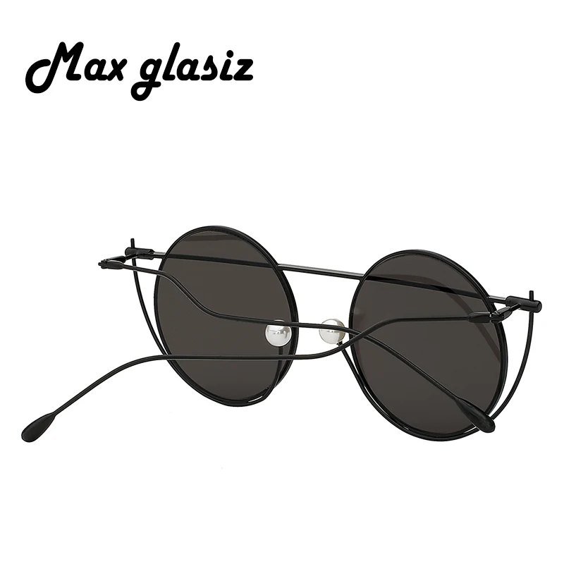 2017 уникальные круглой формы металлические солнцезащитные очки для женщин и