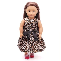 doll clothes fashionable leopard print dress toy accessories fit 18 inch girl dolls and 43 cm baby doll c85