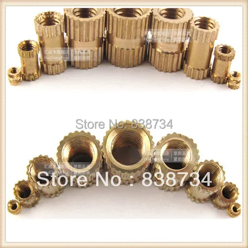 100 шт. m3 * 5*4 Высококачественная латунная накатанная гайка|brass knurl nuts|knurled nutbrass |