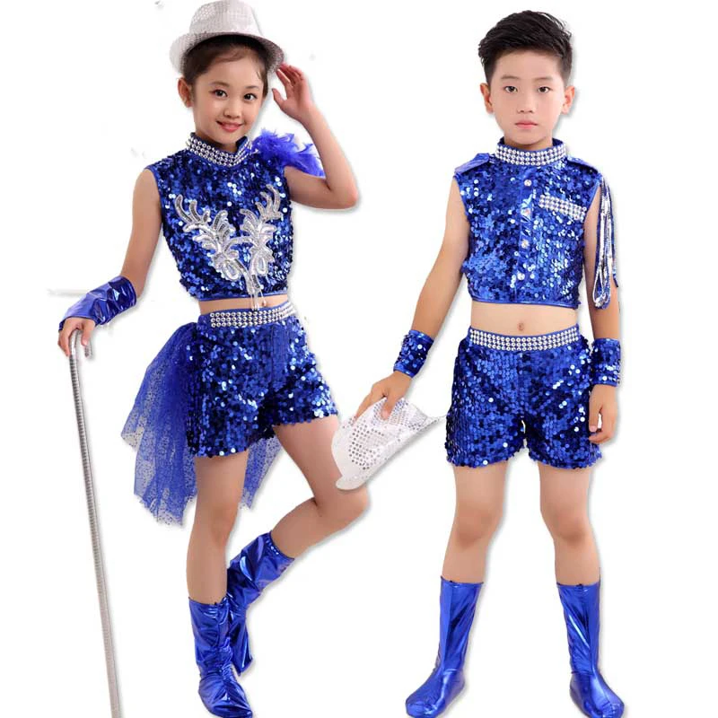 Новинка джазовые танцевальные костюмы для девочек и мальчиков детские в стиле