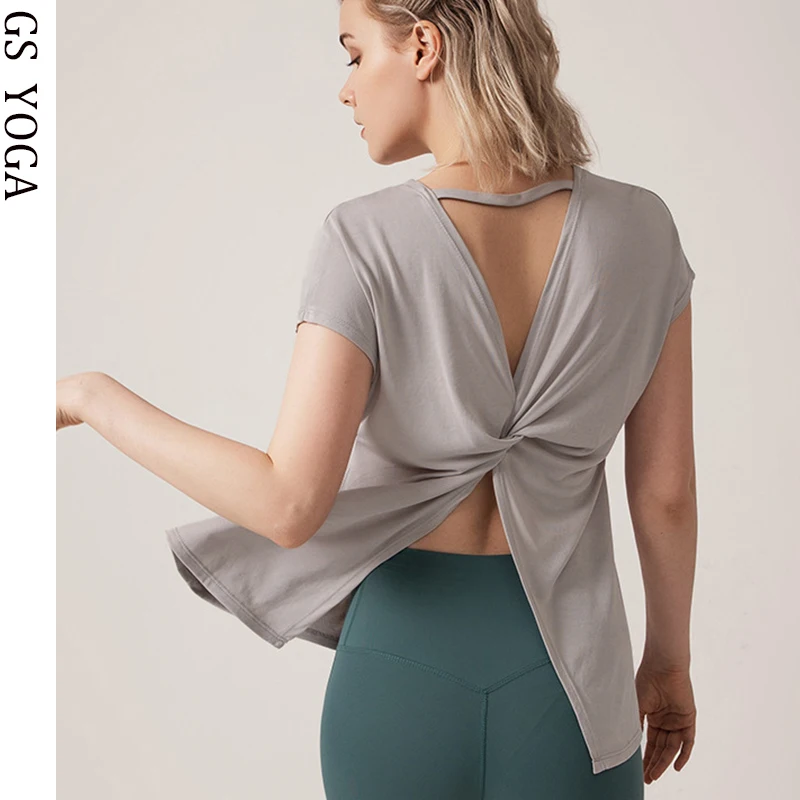 Женская Спортивная футболка с коротким рукавом свободная для бега впитывающая