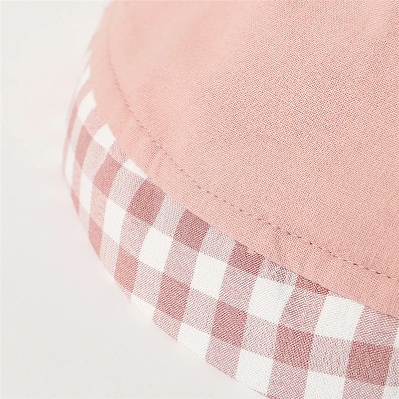 USPOP 2020 Newest women bucket hats summer cotton sun dome top patchwork plaid | Аксессуары для одежды